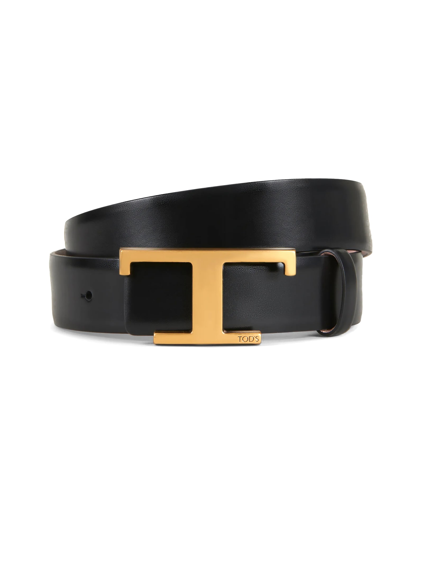 Tods Black Smooth Leather Belt