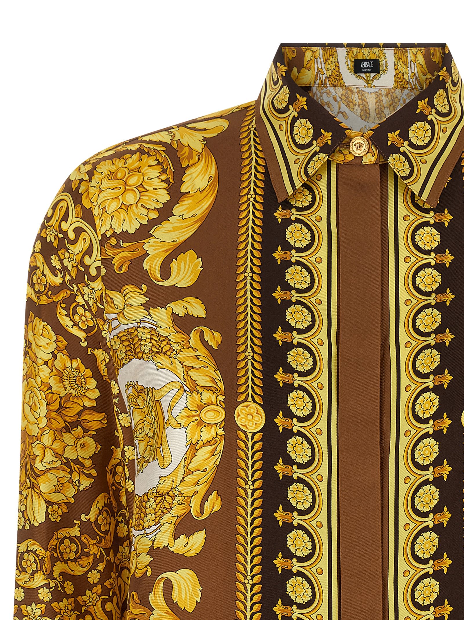 Versace Chemise Barocco Silk In Multi