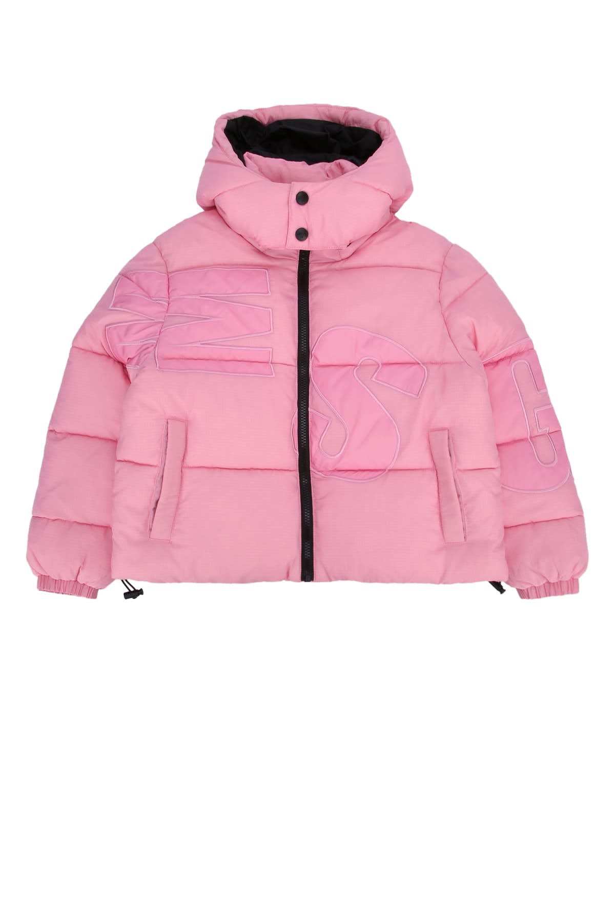 Msgm Ripstop Nylon Puffer Jacket Unisex In Rosa/pink