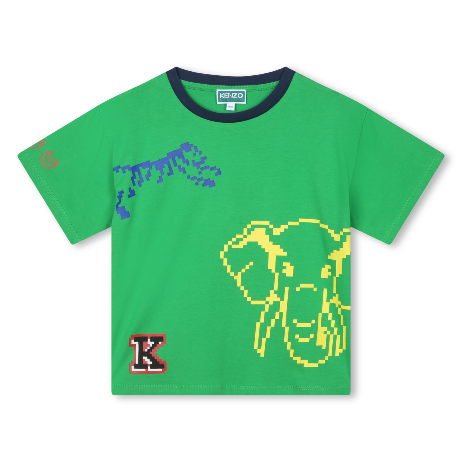 Kenzo Kids' Printed T-shirt In Verde