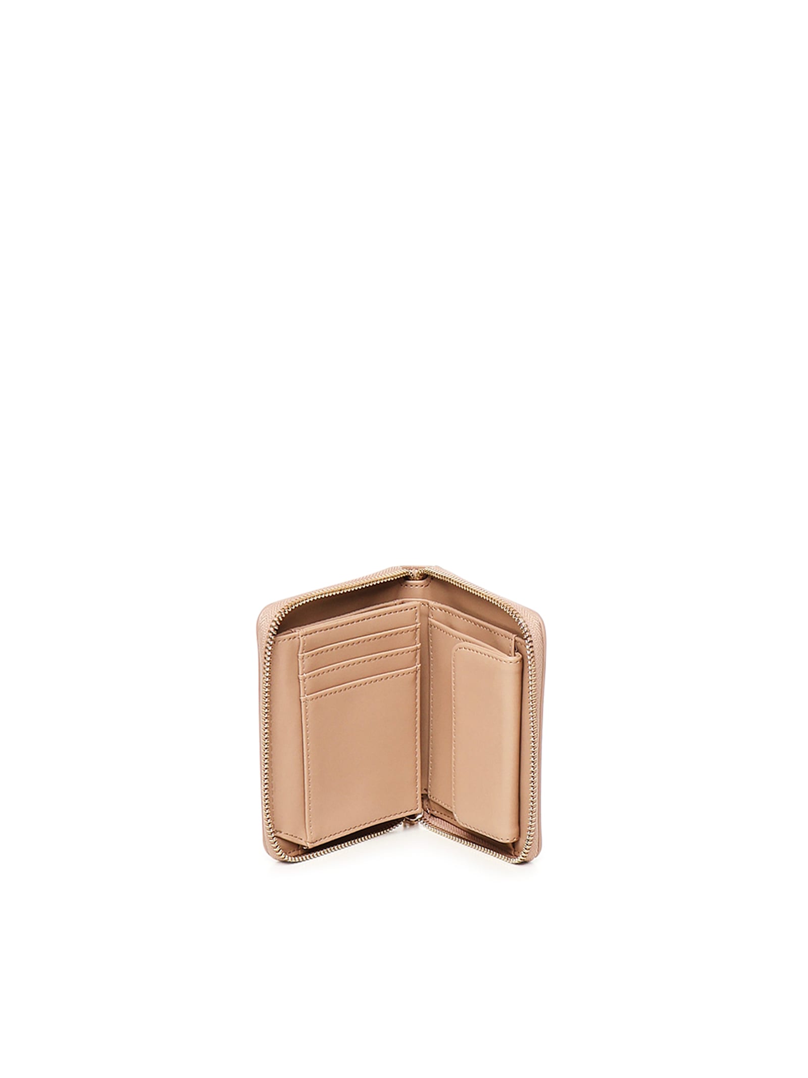 Love Moschino Zip Around Wallet With Logo In Pink