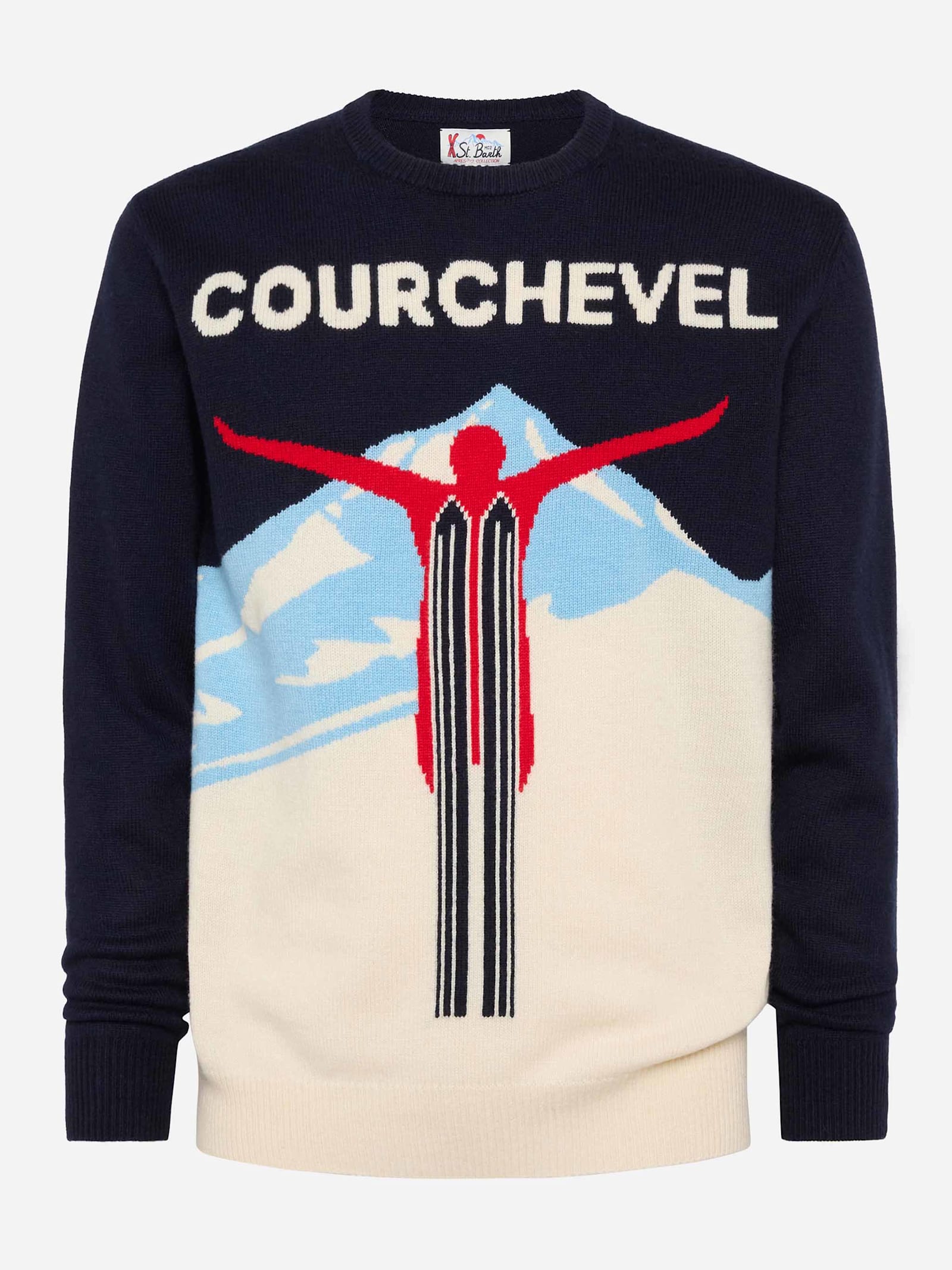 Mc2 Saint Barth Turbone 61 Intarsia-knit Jumper In Blue