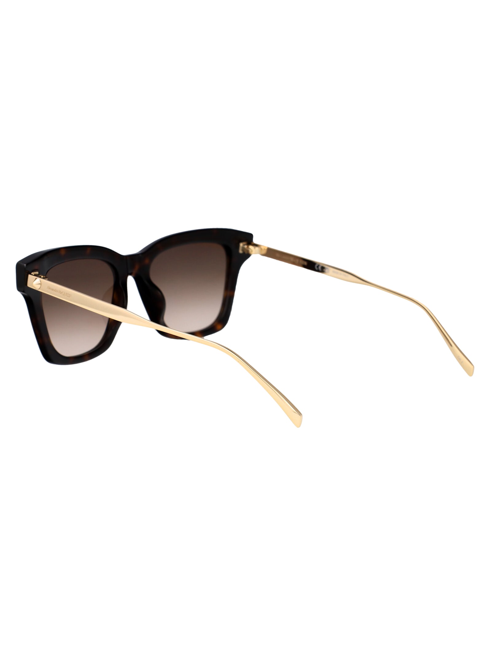 Alexander Mcqueen Alexander Mc Queen Cat Eye Sunglasses Am0483 S 002 In Havana-gold-brown