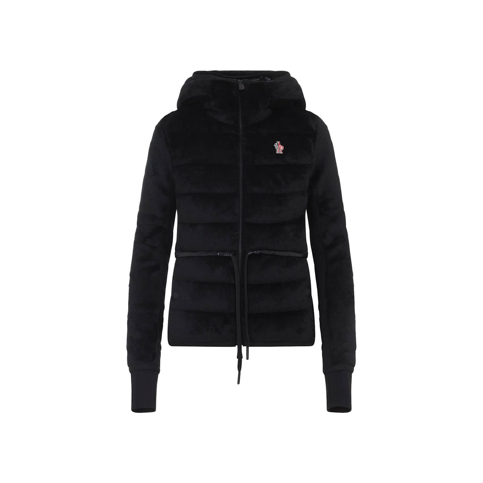 Moncler Hooded Quilted Fleece Down Jacket In Animal Print