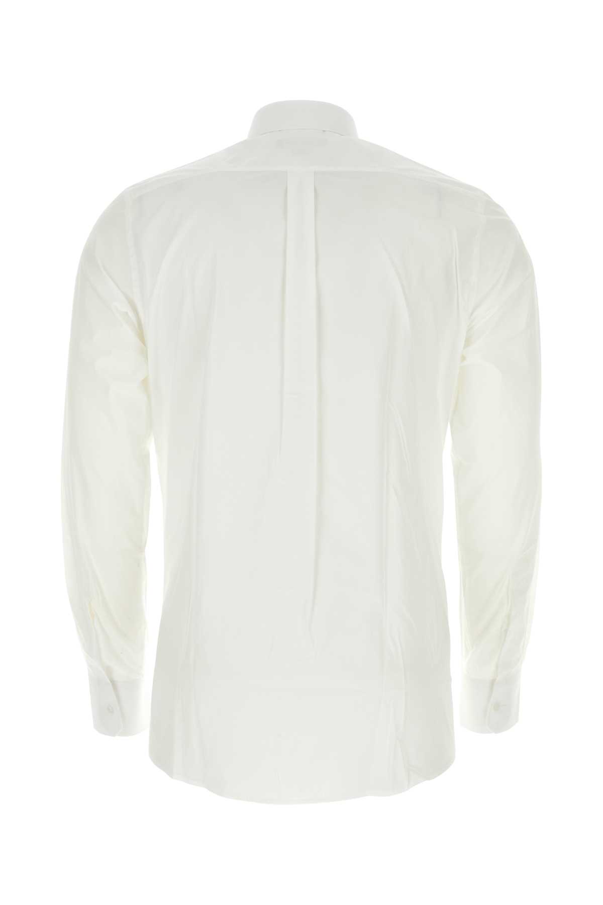 Shop Dolce & Gabbana White Poplin Shirt In Biancoottico