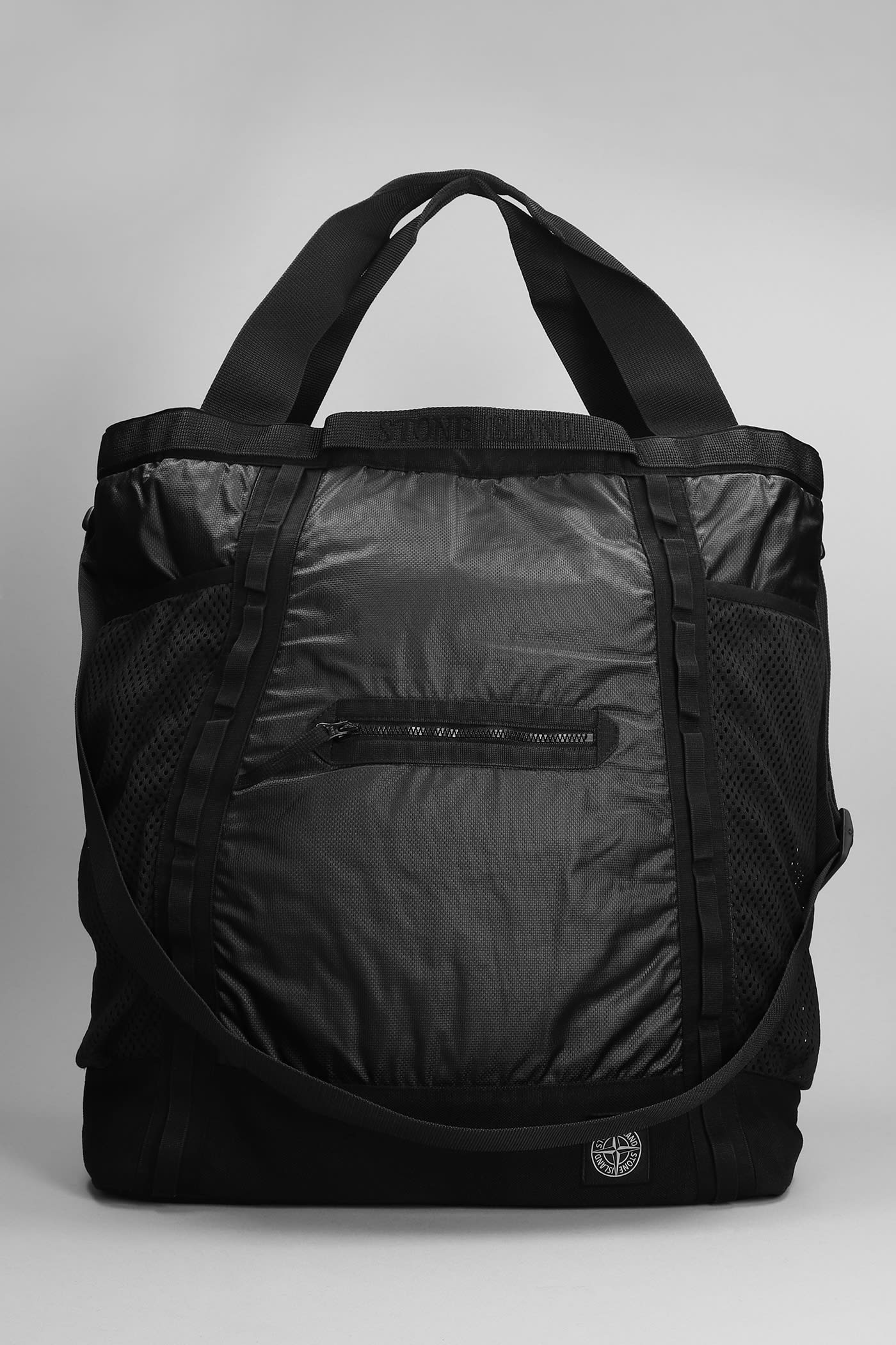 STONE ISLAND BACKPACK IN BLACK COTTON