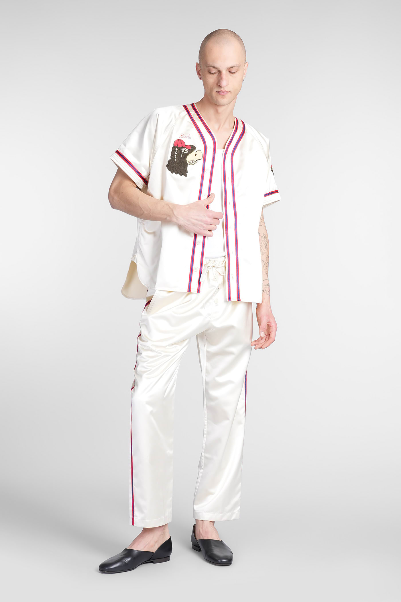 Bode Off-white Redtail Pyjama Pants In Beige