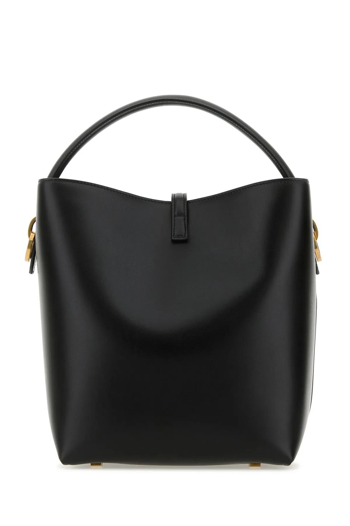 Saint Laurent Black Leather Le 37 Bucket Bag In Nero