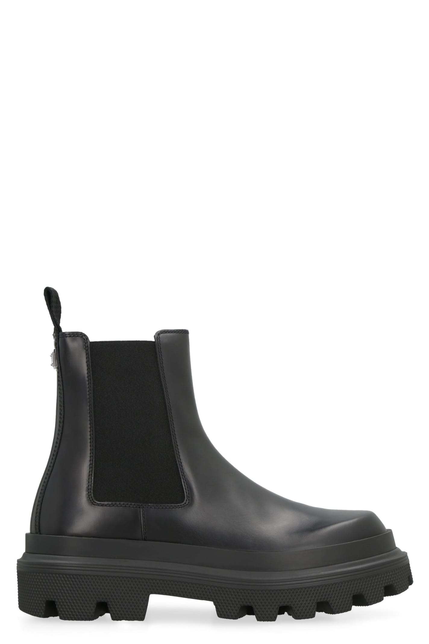 Shop Dolce & Gabbana Leather Chelsea Boots In Black