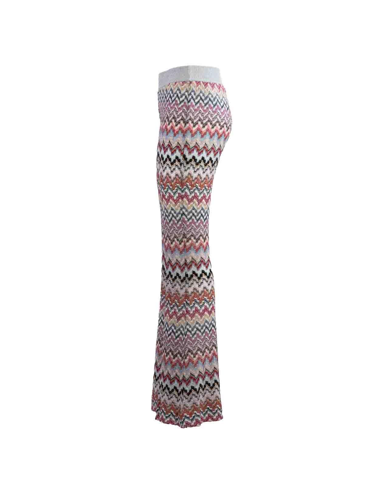 Shop Missoni Zig Zag Knitted Trousers In Pink