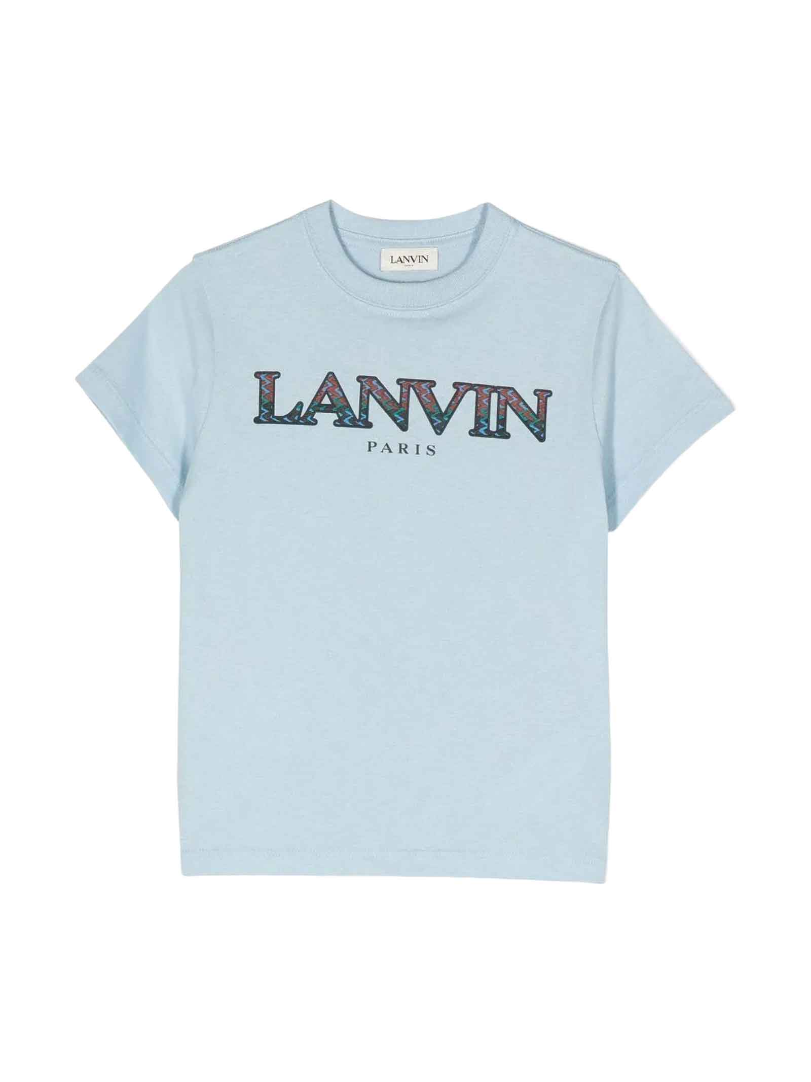 Lanvin Kids' Light Blue T-shirt Boy . In Celeste