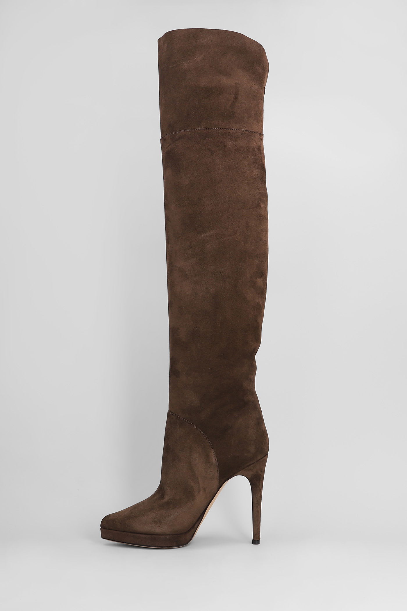 Casadei High Heels Boots In Brown Suede In Brown