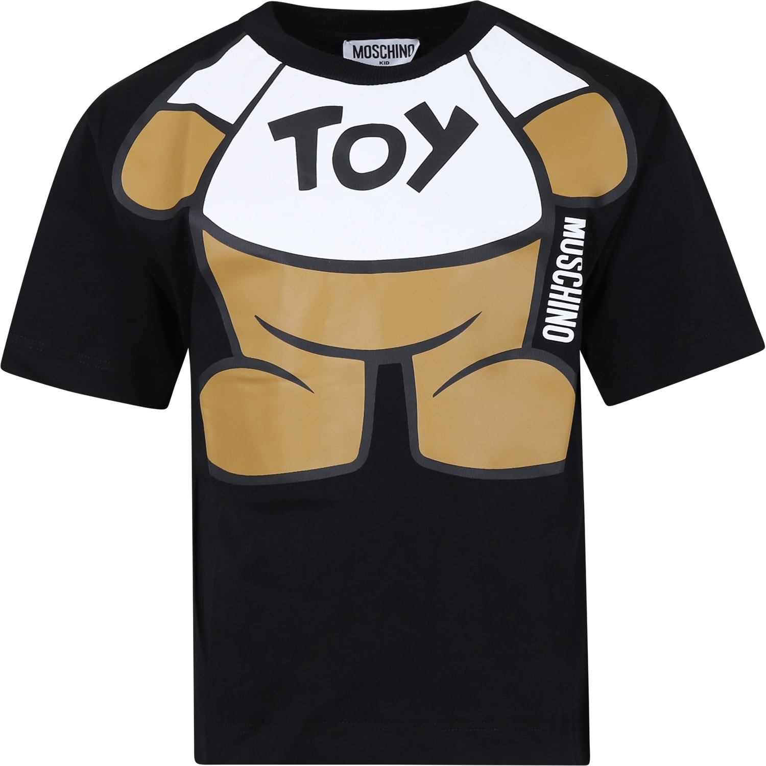Shop Moschino Black T-shirt For Boy With Teddy Bear In Nero