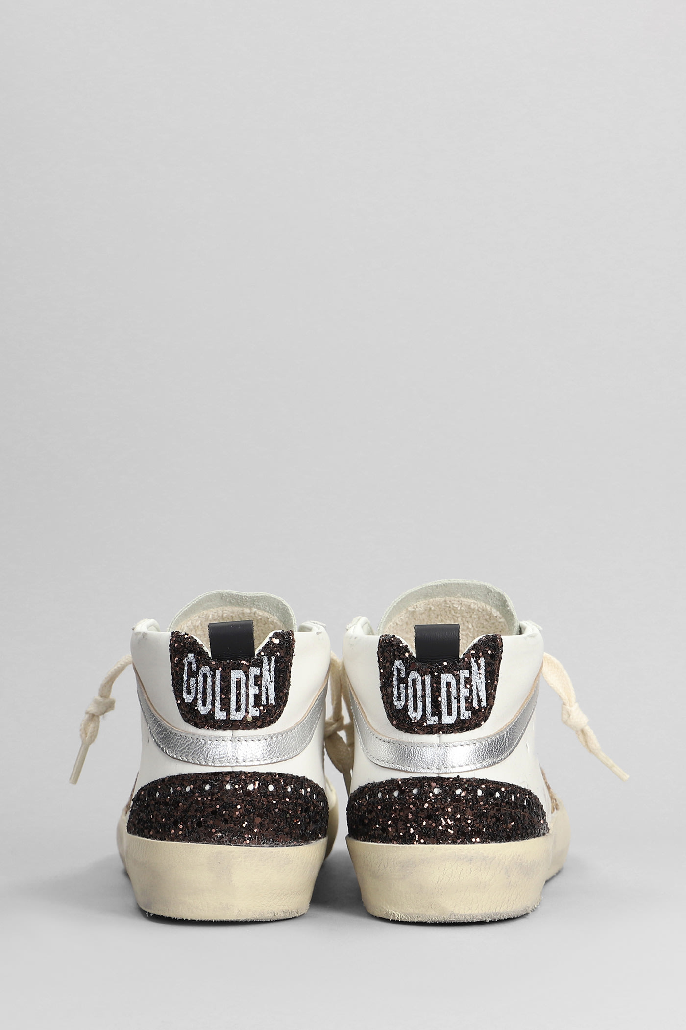 Shop Golden Goose Mid Star Sneakers In White Leather