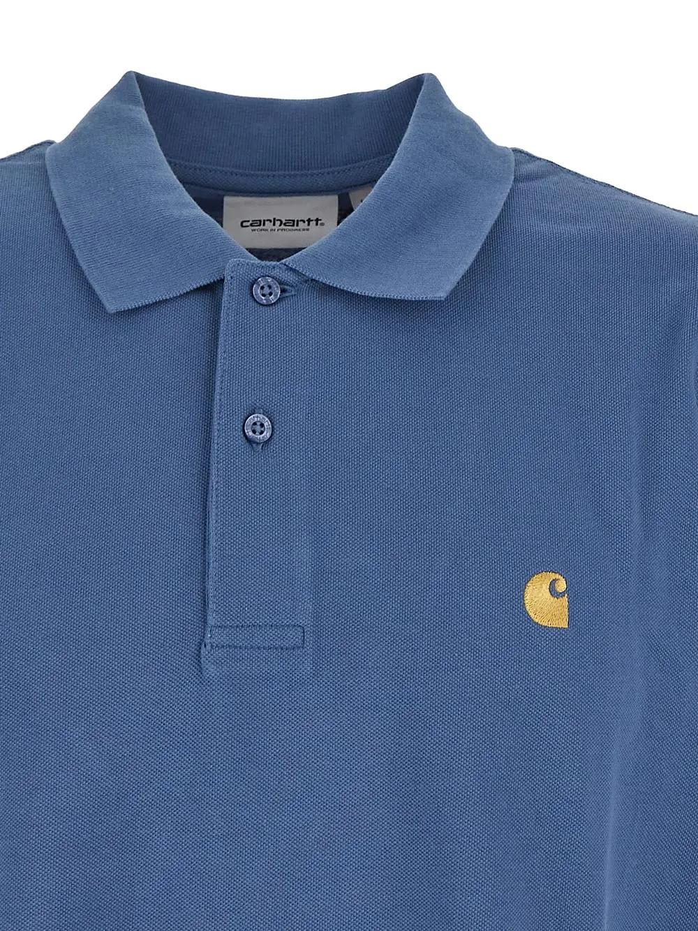 Shop Carhartt Cotton Polo In Azzurro