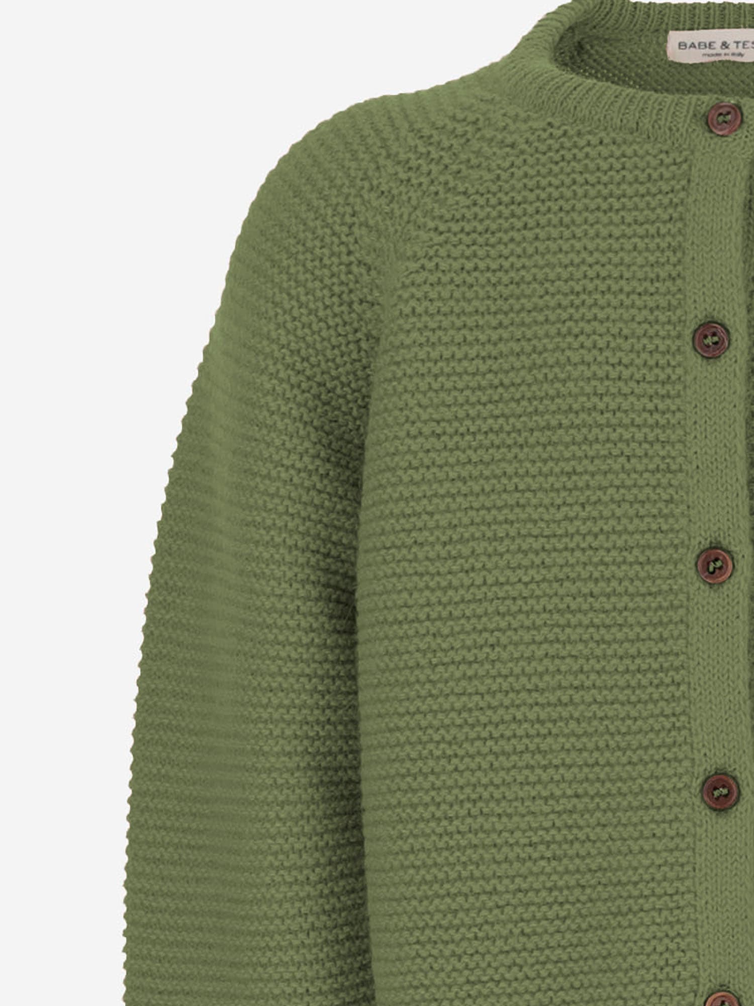 Babe & Tess Alpaca Blend Cardigan In Green