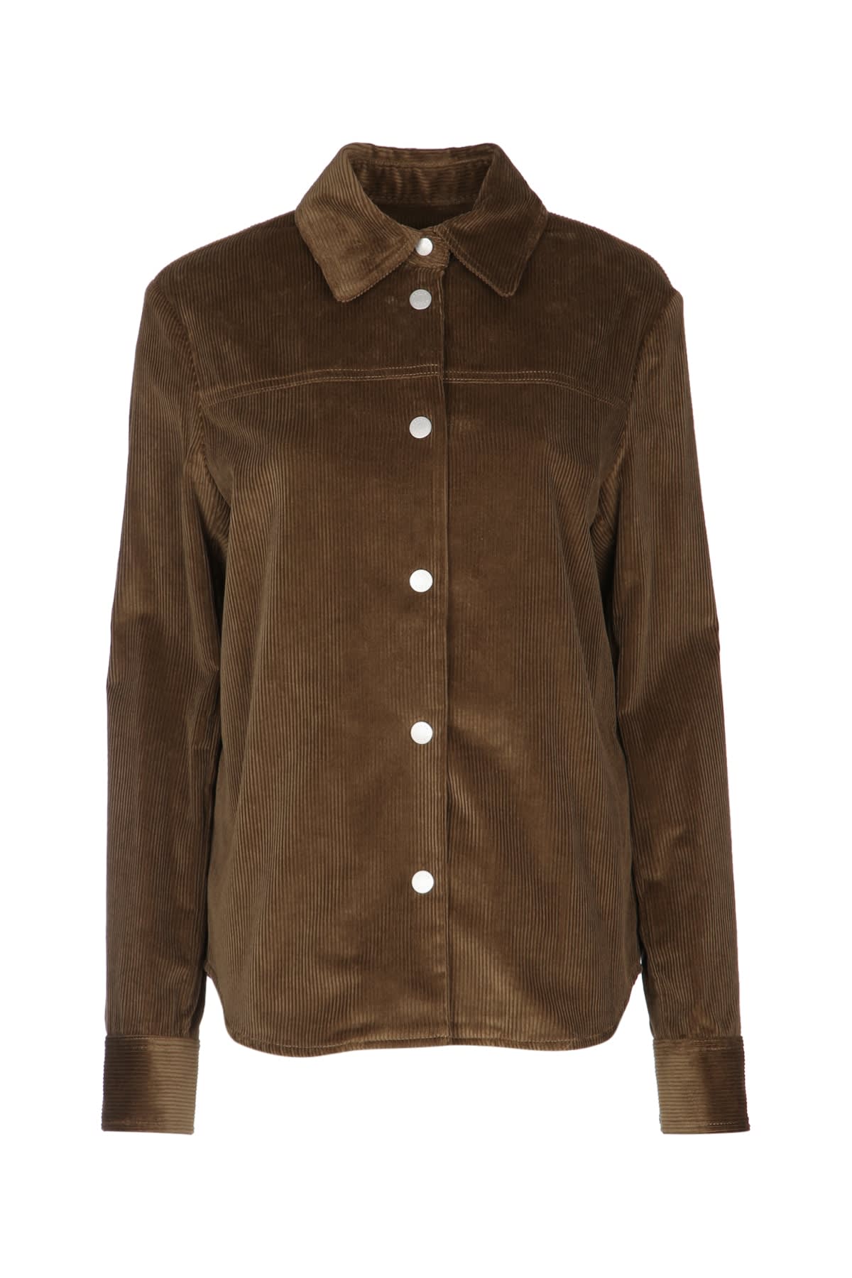 Jacob Cohen Corduroy Buttoned Shirt In Brown