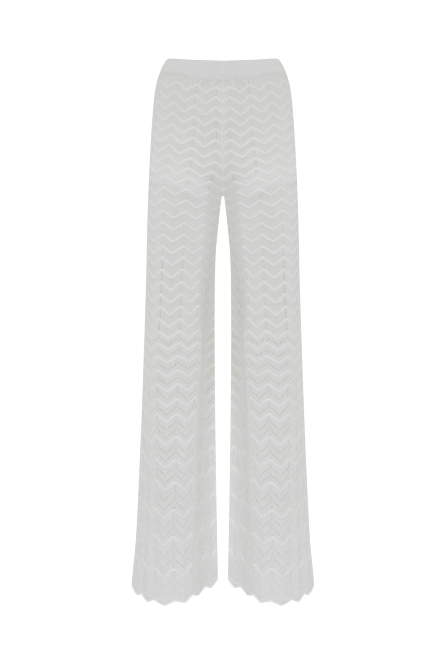 D. Exterior Trousers In Viscose And Cotton Perforated Lace