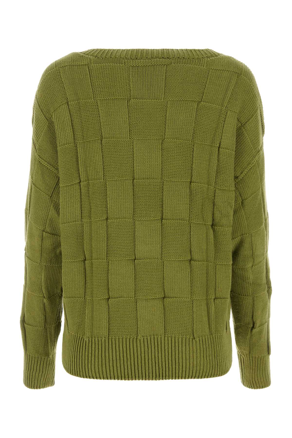 Shop Baserange Olive Green Cotton Sweater In Zekgreen