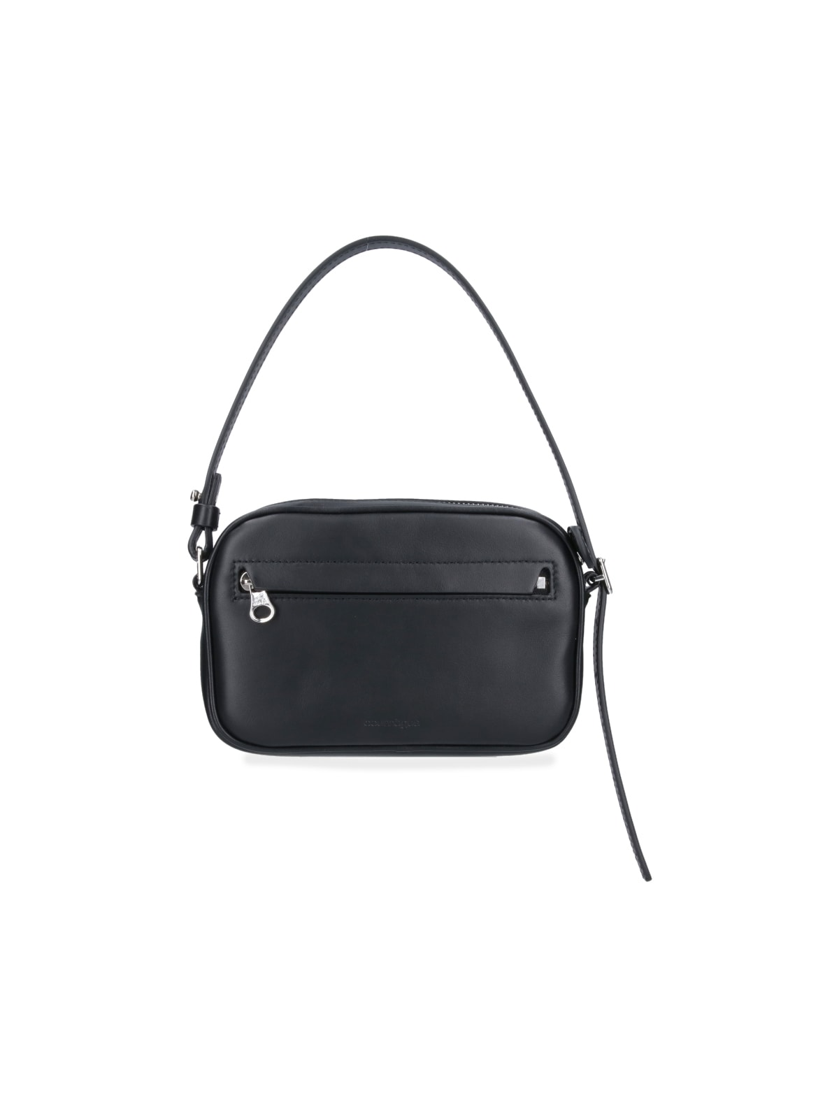 Shop Courrèges Slim Leather Camera Shoulder Bag In Black