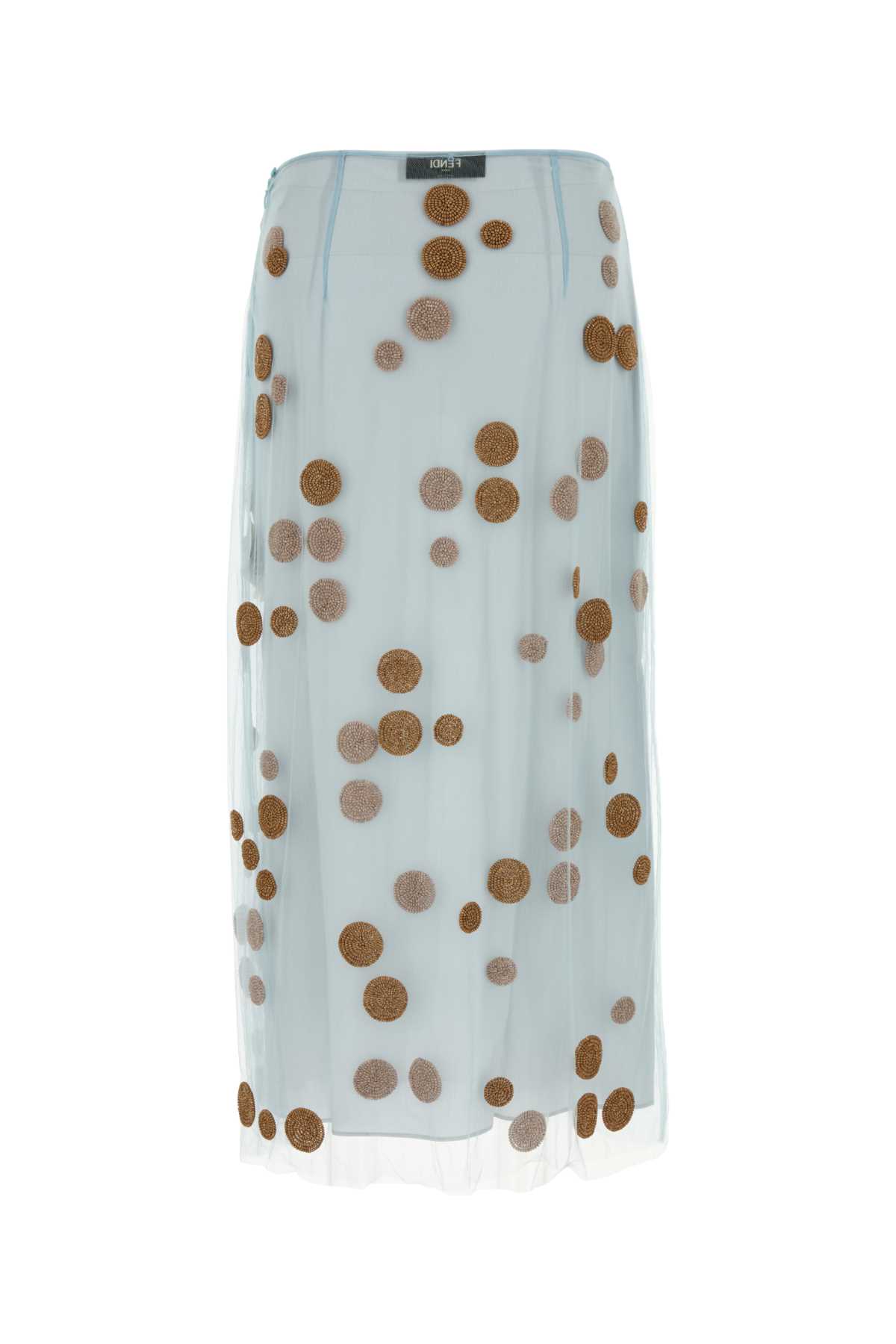 Shop Fendi Pastel Light Blue Tulle Skirt In Aquifer