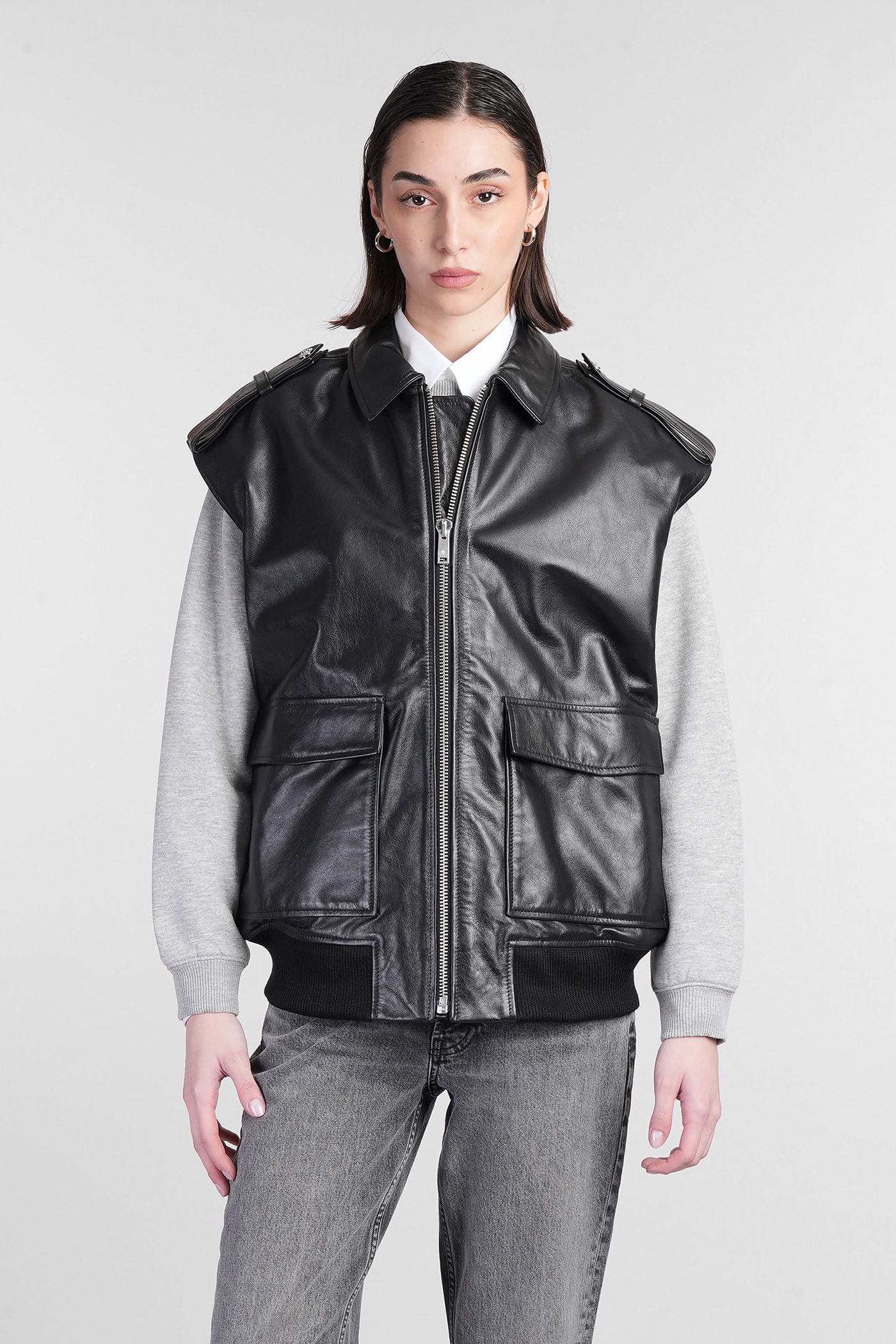 Sonnie Vest In Black Leather