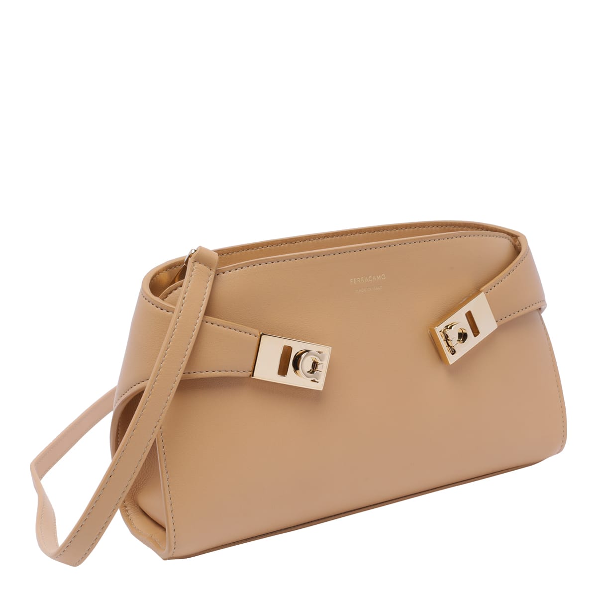 Shop Ferragamo Hug Crossbody Bag In Beige