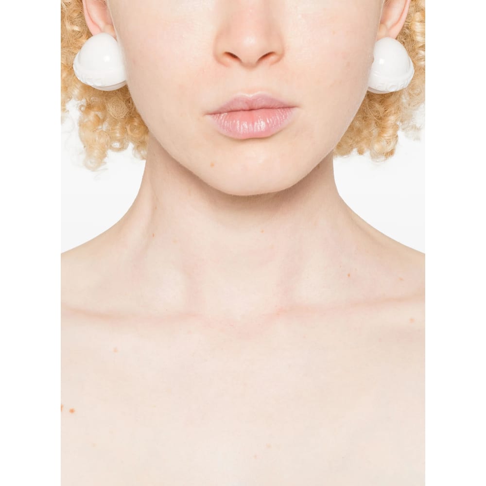 Fiorucci Logo-embossed Clip-on Earring In White