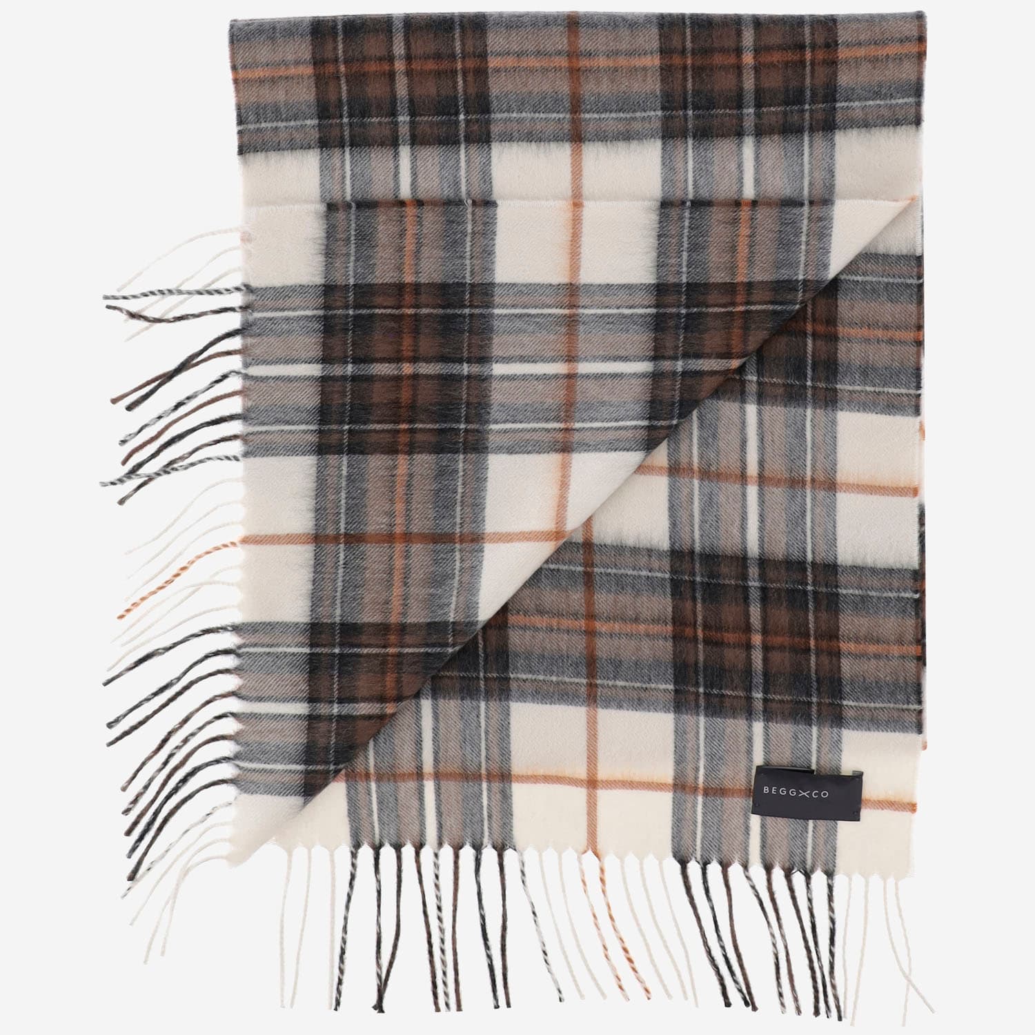 Shop Alex Begg Cashmere Scarf With Check Pattern In Red