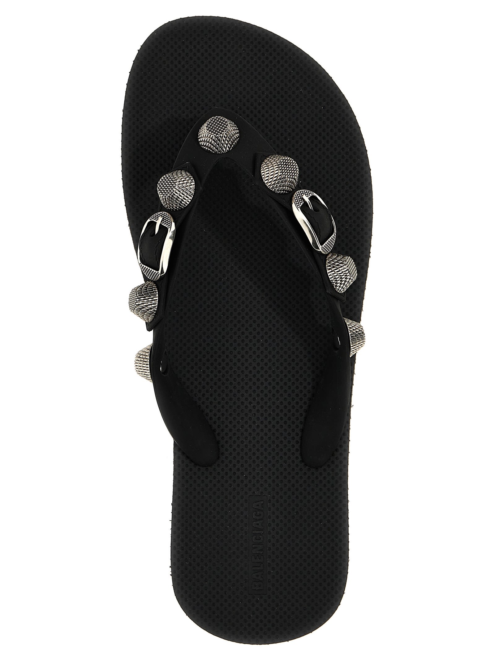 Shop Balenciaga Holiday Capsule Cagole Thong Sandals In Black