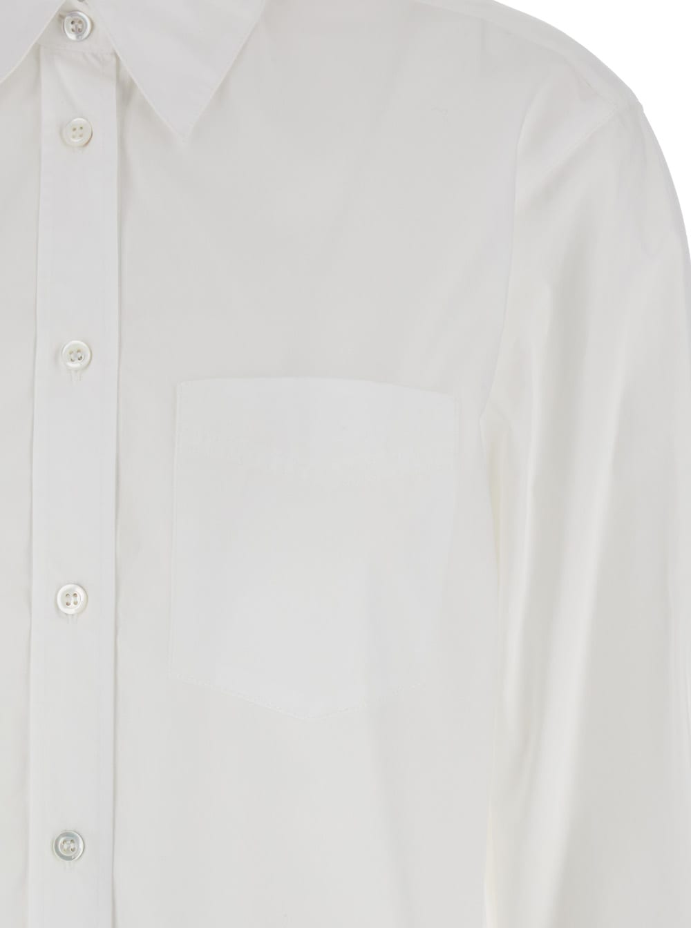 Shop Pinko Korea White Shirt With Pointed Collar In Cotton Woman