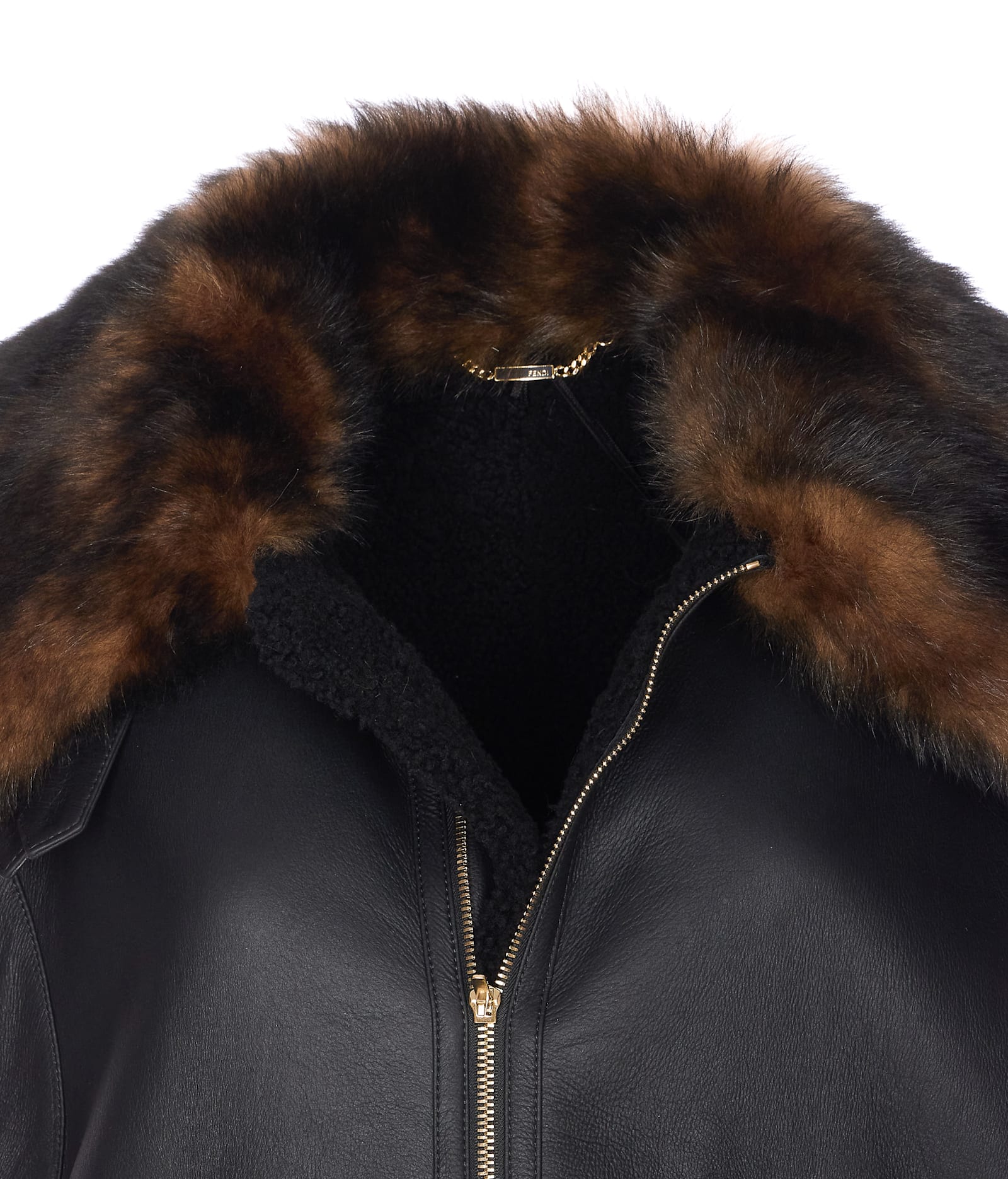 Fendi Ff Buckles Leather Vest In Black