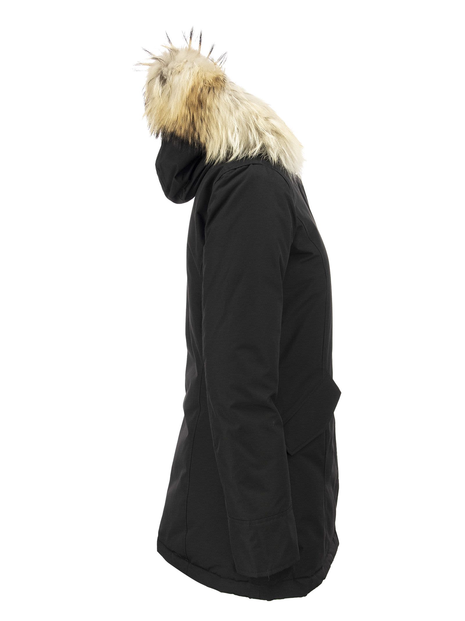 Shop Woolrich Arctic Parka Fur Racoon In Blk Black