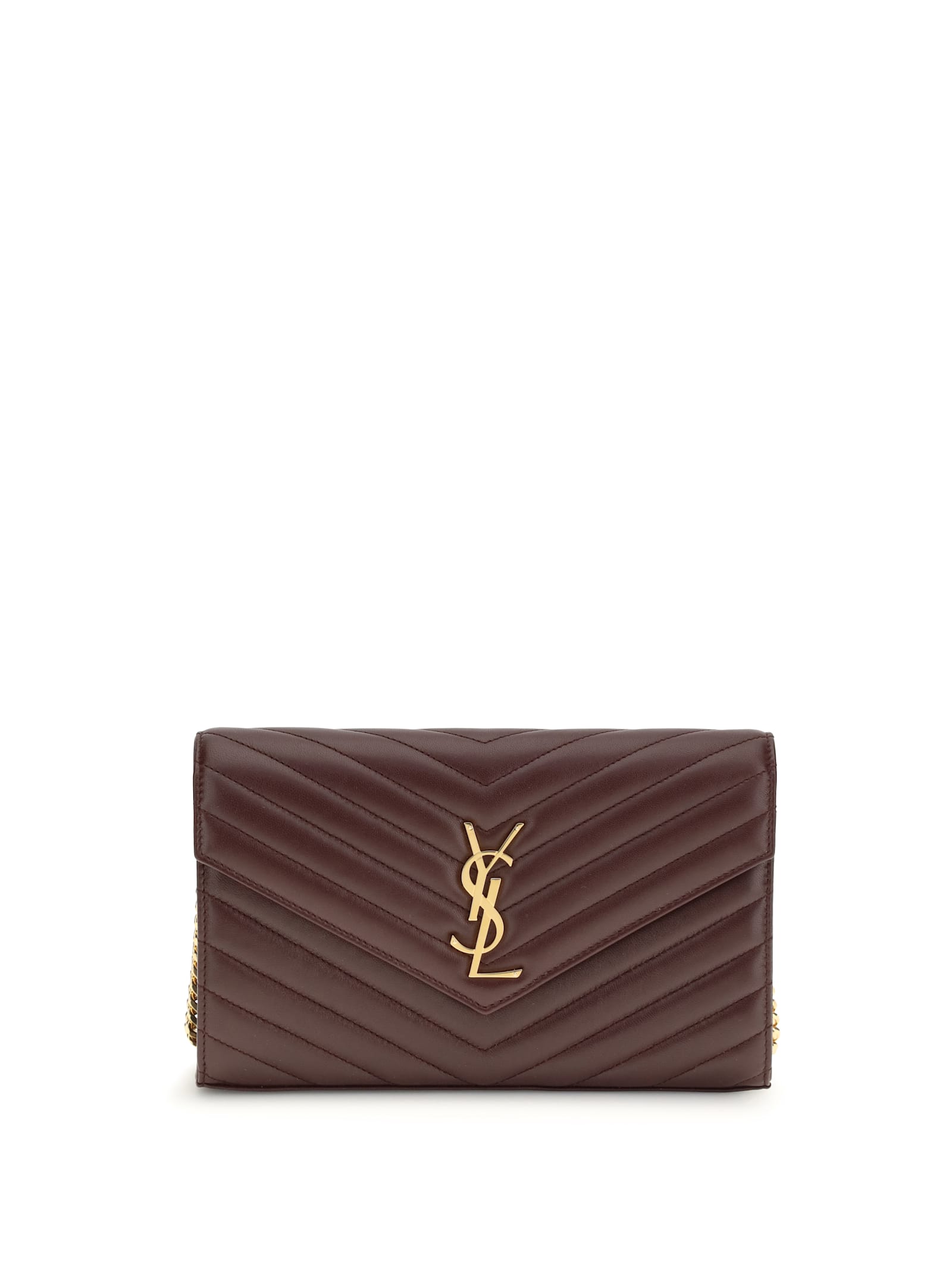 Saint Laurent Monogram Wallet In Brown