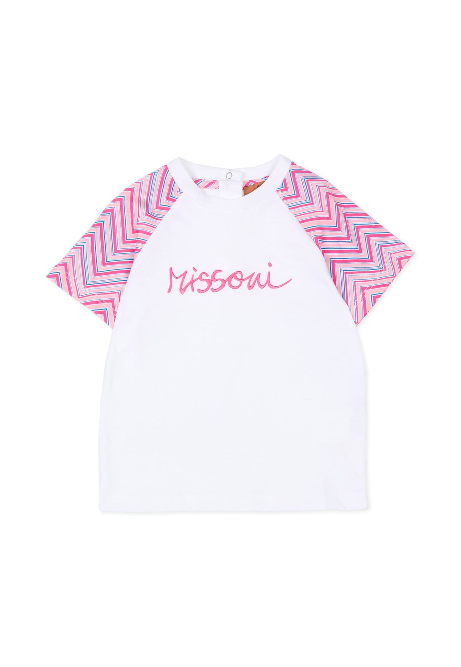 Missoni White T-shirt For Baby Girl With Logo In White