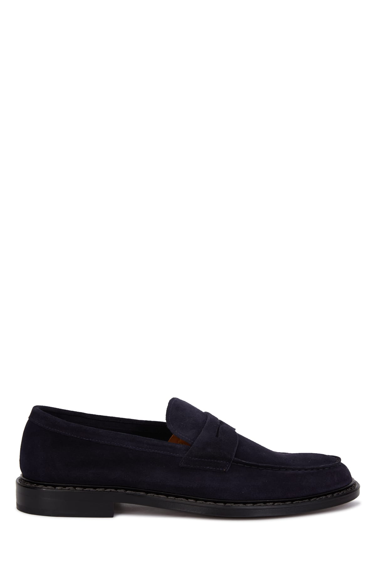 Doucal's Midnight Blue Suede Wash Loafers In Nb00