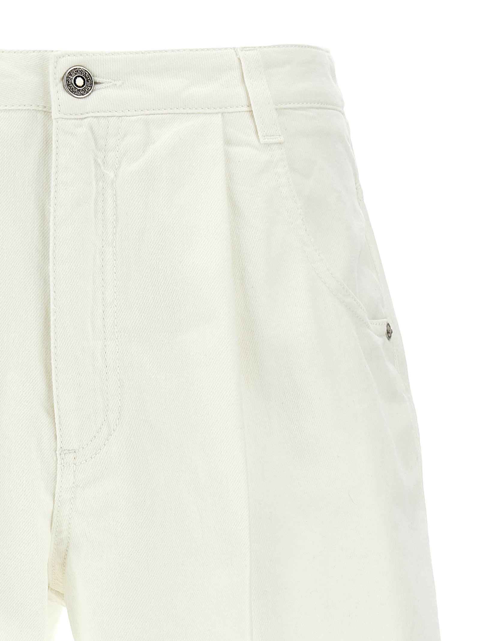 Ermanno Scervino Bermuda Shorts Frayed Hem Detail In White