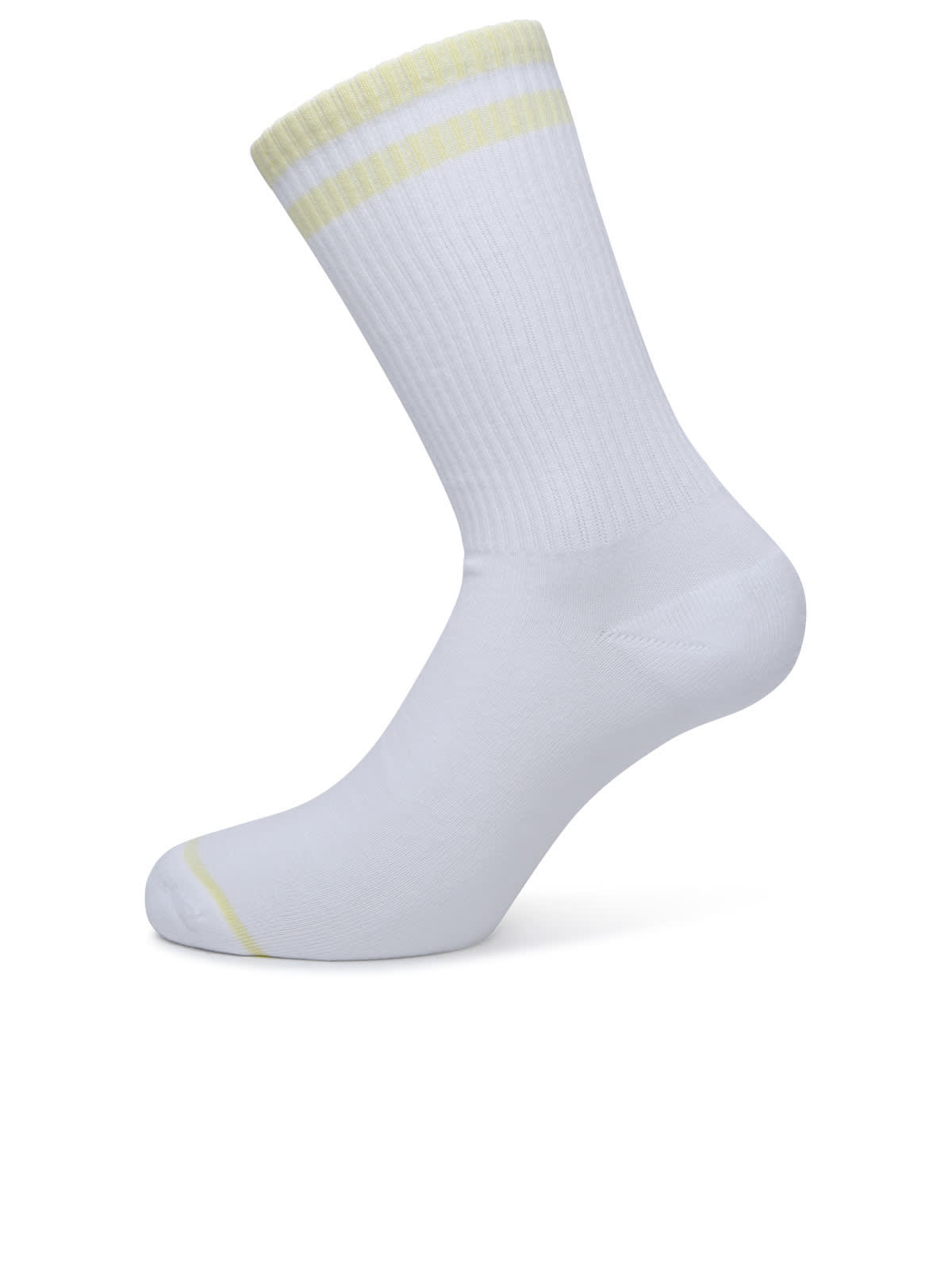 Maison Kitsuné White Cotton Blend Socks In Bianco