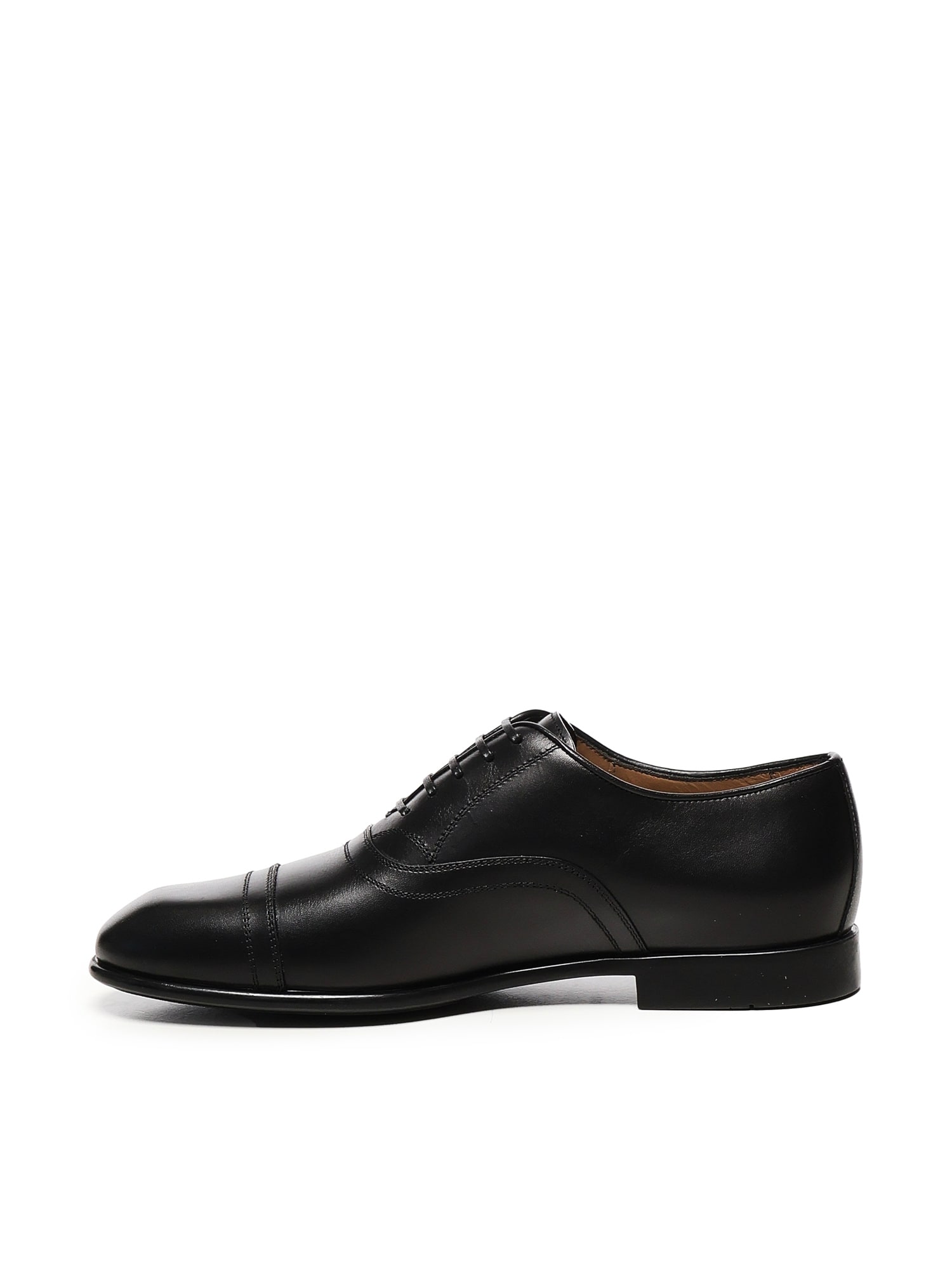 Ferragamo Cap-toe Lace-up Loafers In Black