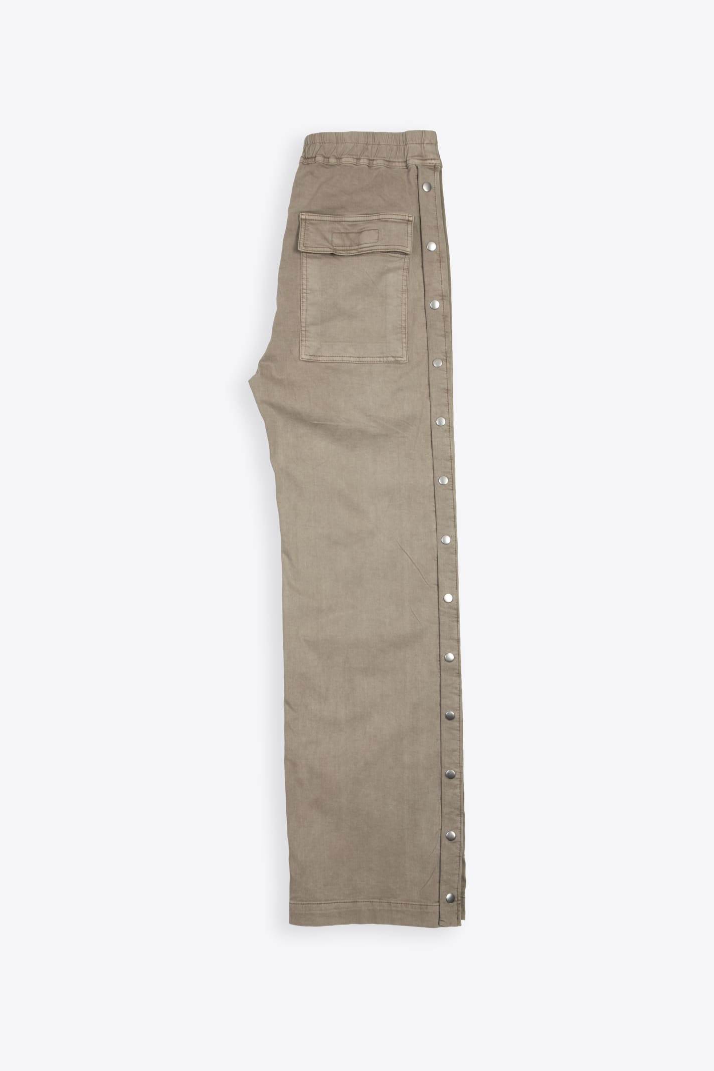 Shop Drkshdw Pusher Pants Pearl Grey Waxed Cotton Pants With Side Snaps - Pusher Pants In Perla