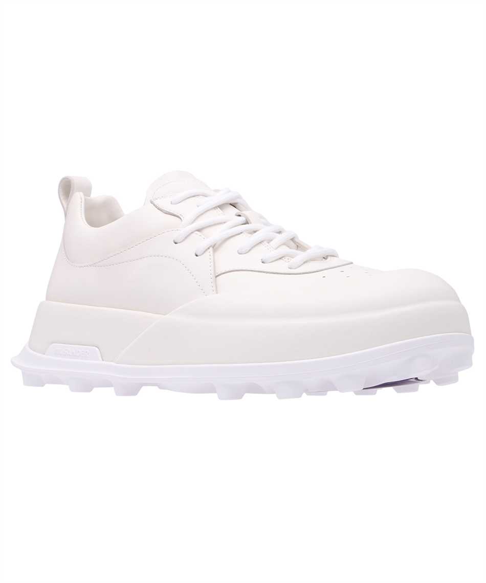 Shop Jil Sander Leather Low-top Sneakers In White