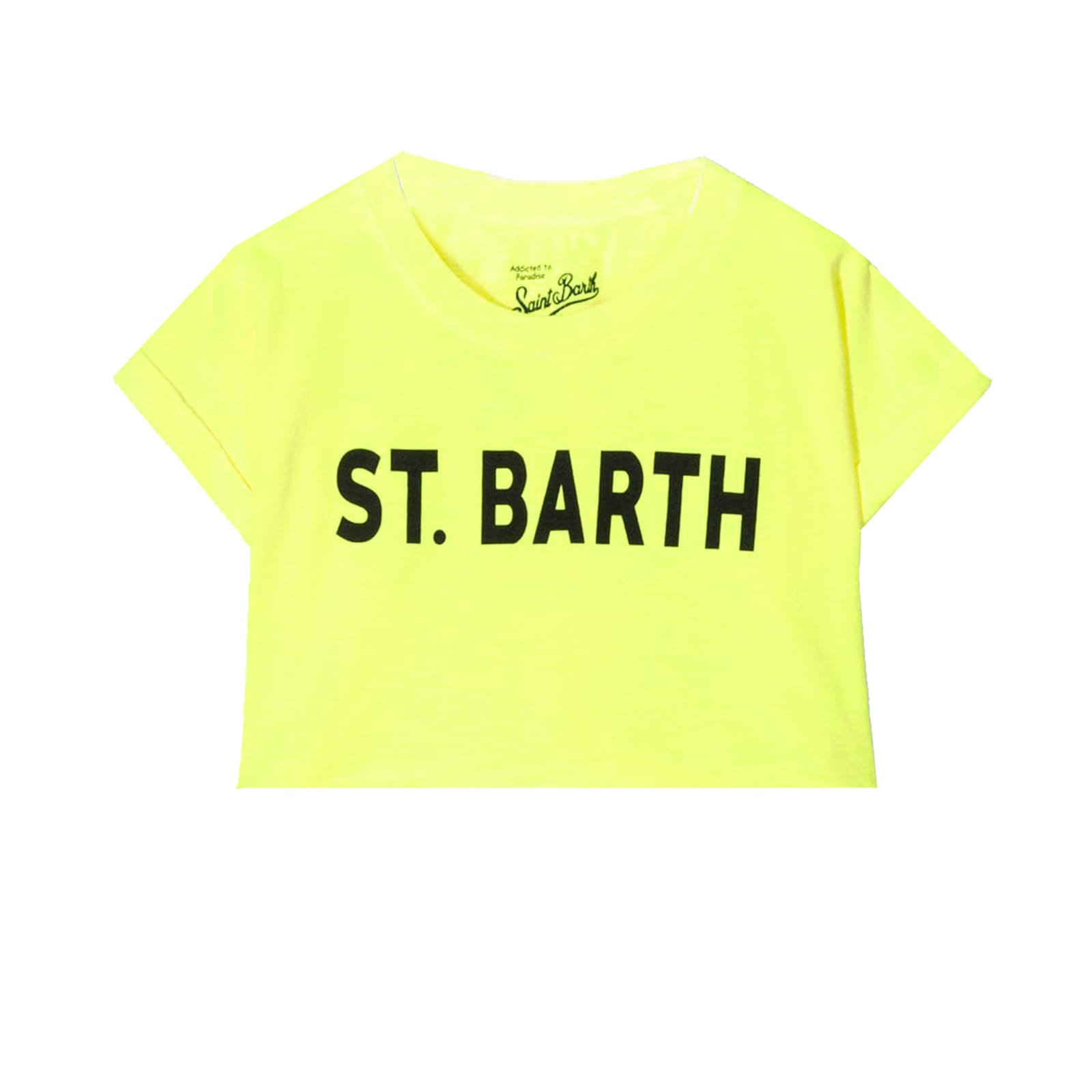 MC2 Saint Barth Yellow Fluo Girls Crop T-shirt