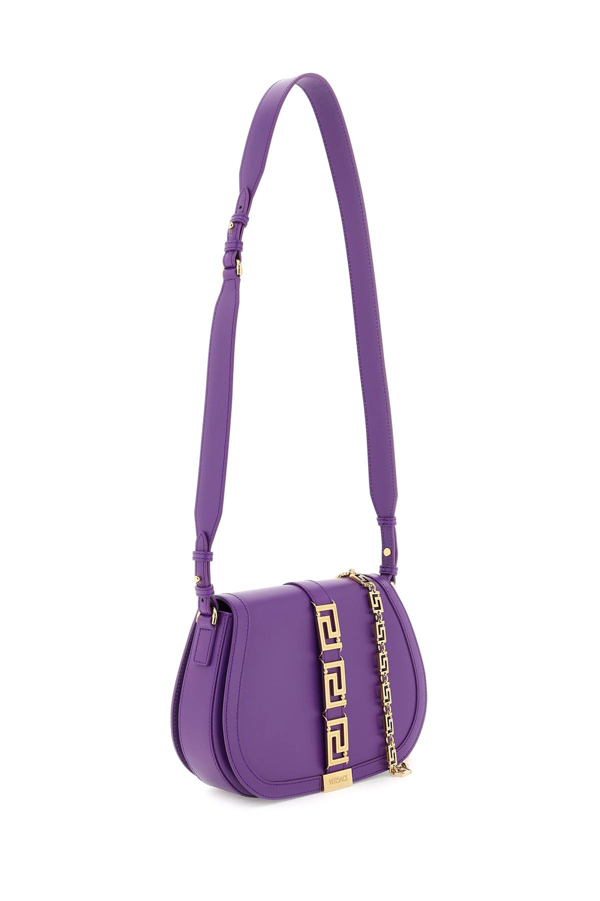 Versace Greca Goddess Large Shoulder Bag In Dark Orchid Gold (purple ...