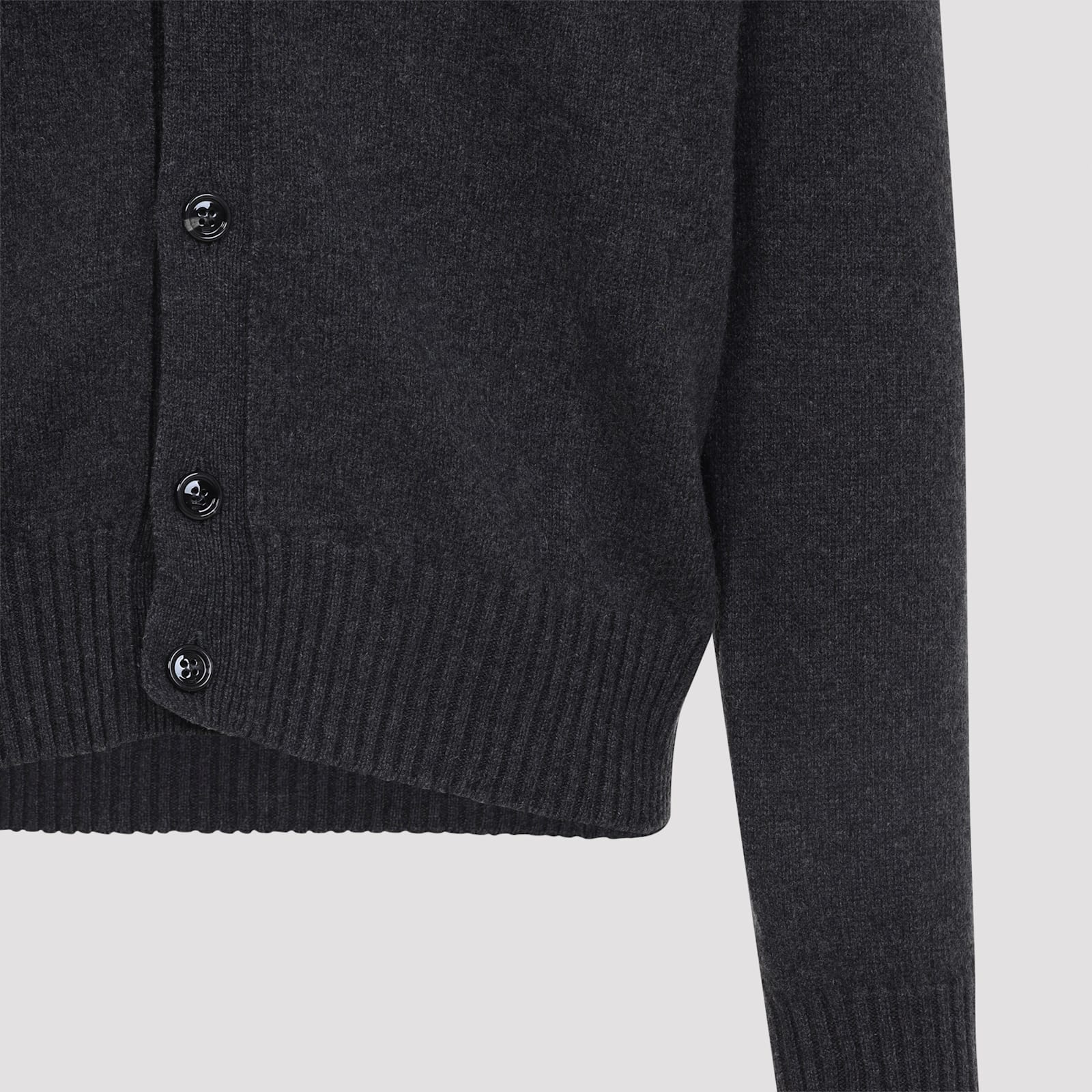 Ami Alexandre Mattiussi Ami Cashmere Blend Cardigan With Deep V-neck In Black