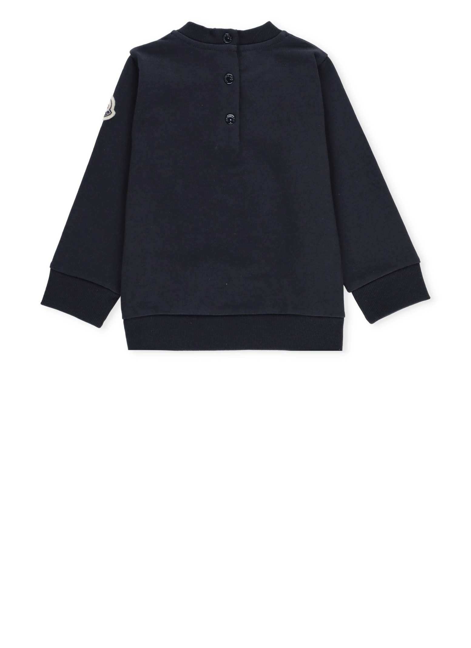 Shop Moncler Cotton Sweatshirt In Blue