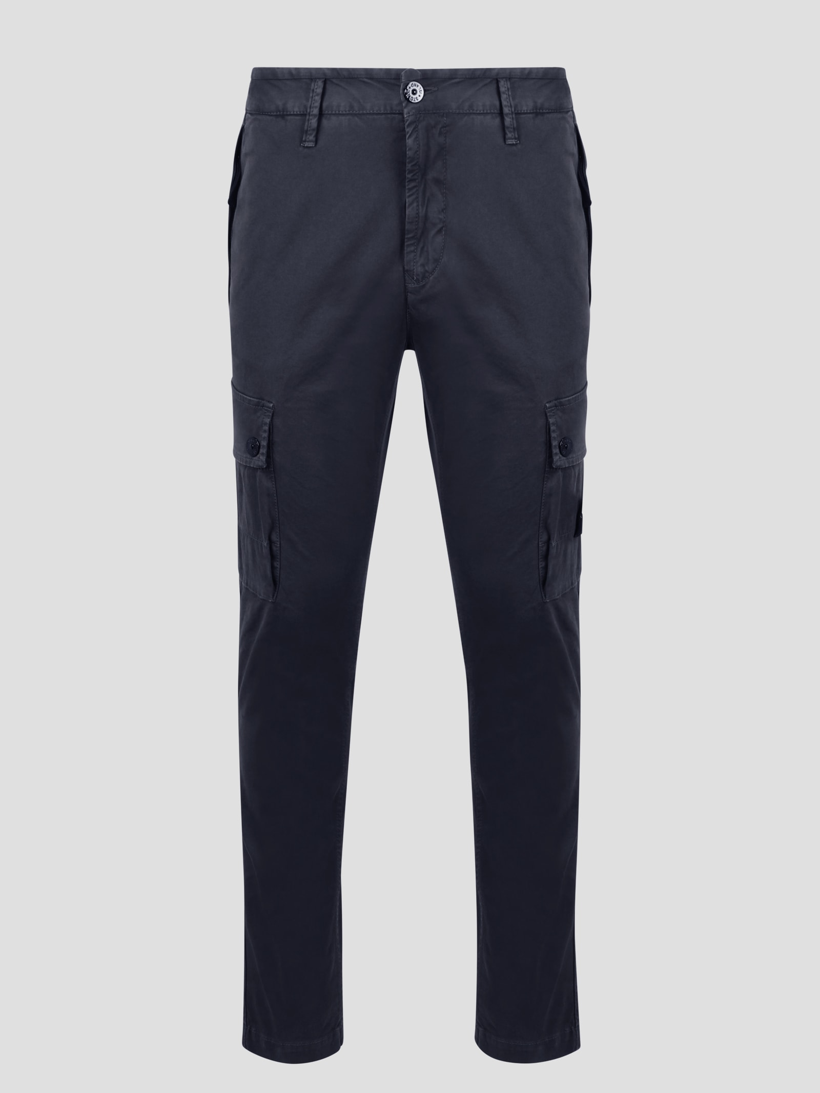 Shop Stone Island Slim Cargo Pants In Blue