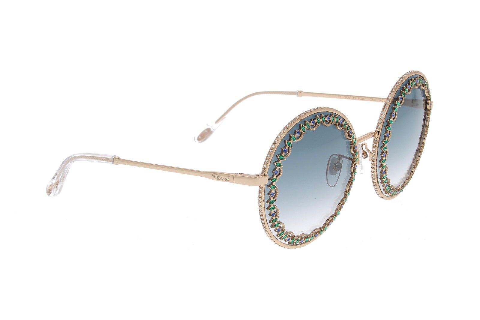 Shop Chopard Round Frame Sunglasses In 0300