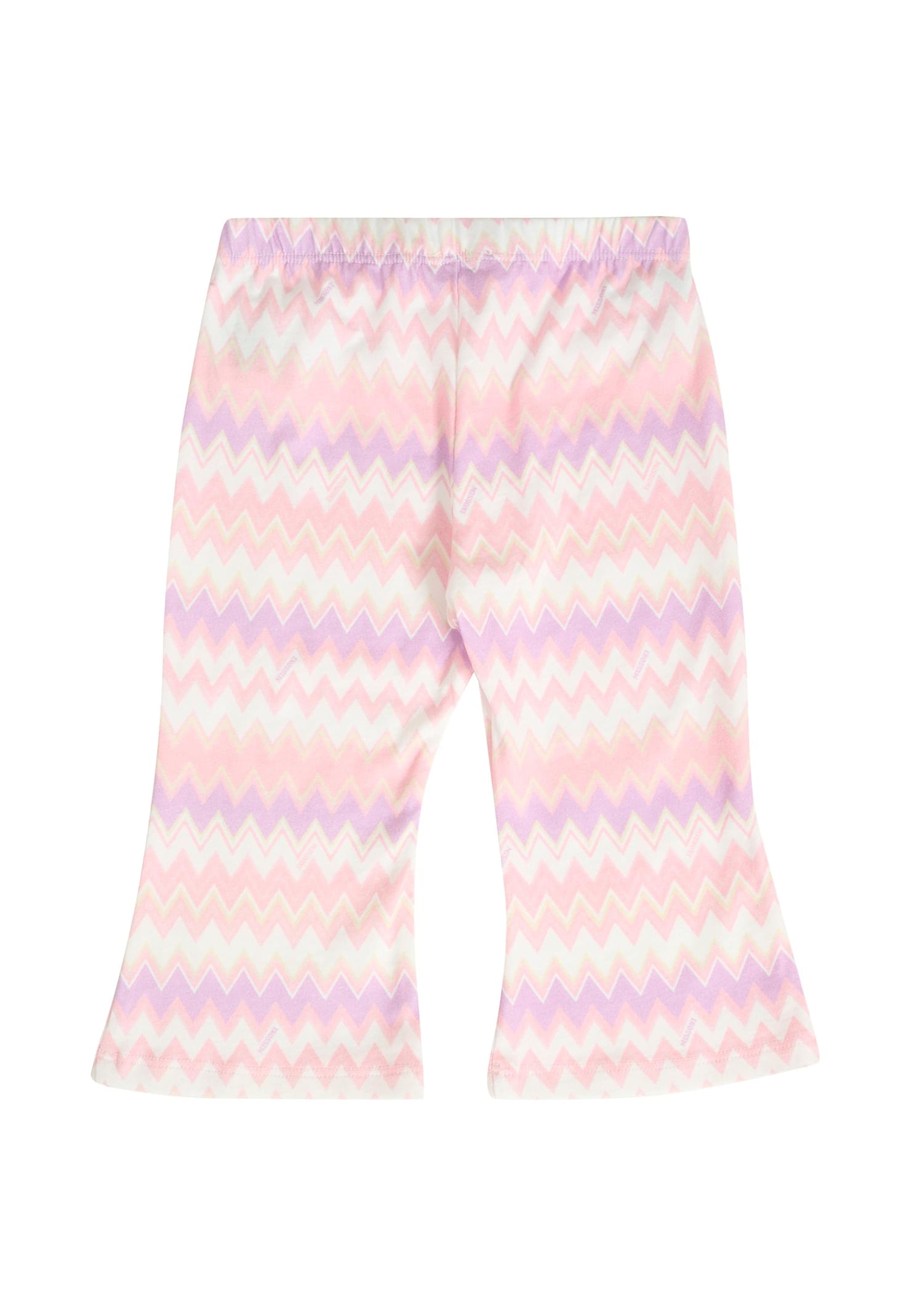 Missoni Pink Leggings For Baby Girl With Chevron Pattern In Multi