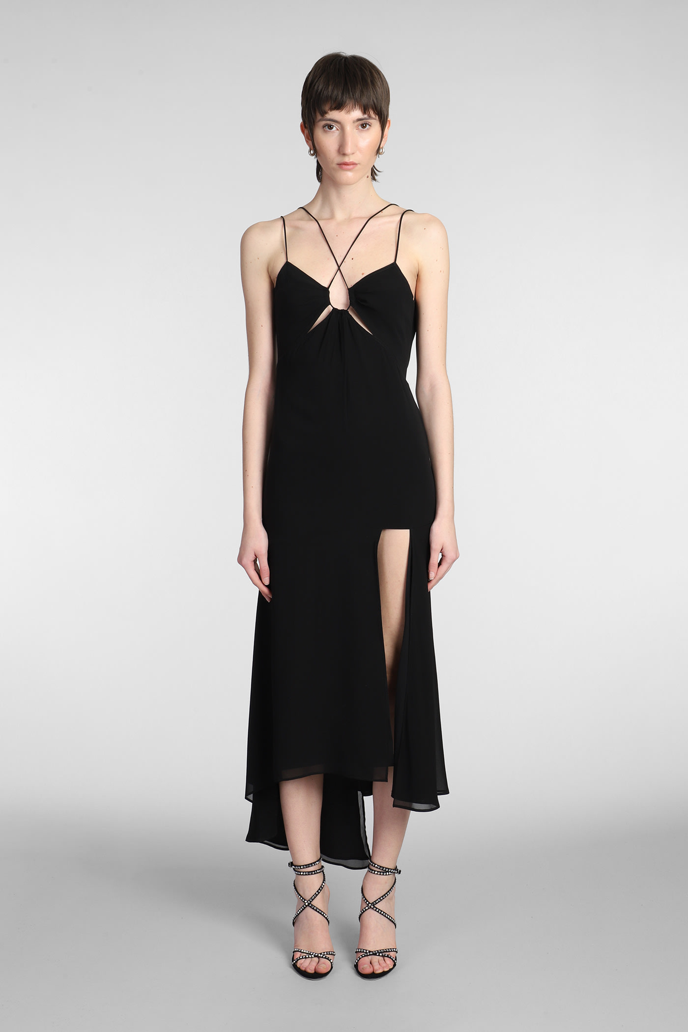 THE ANDAMANE LAYLA MIDI DRESS IN BLACK SILK