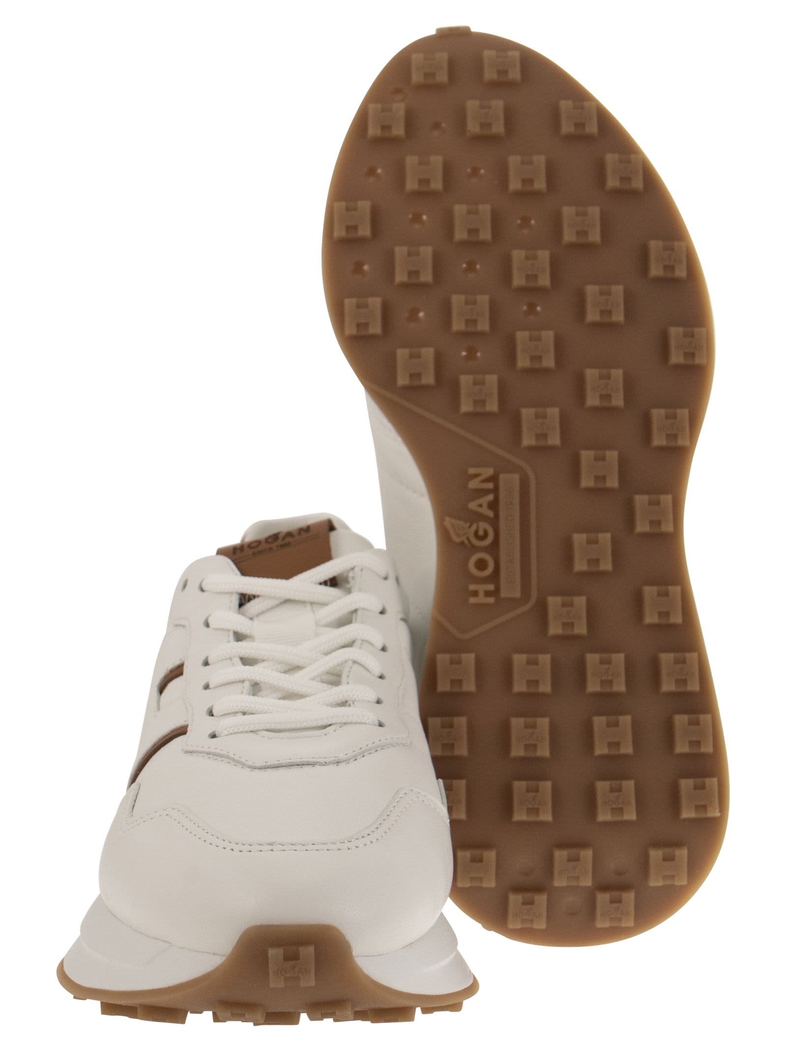 Shop Hogan H641 - Leather Trainers In White